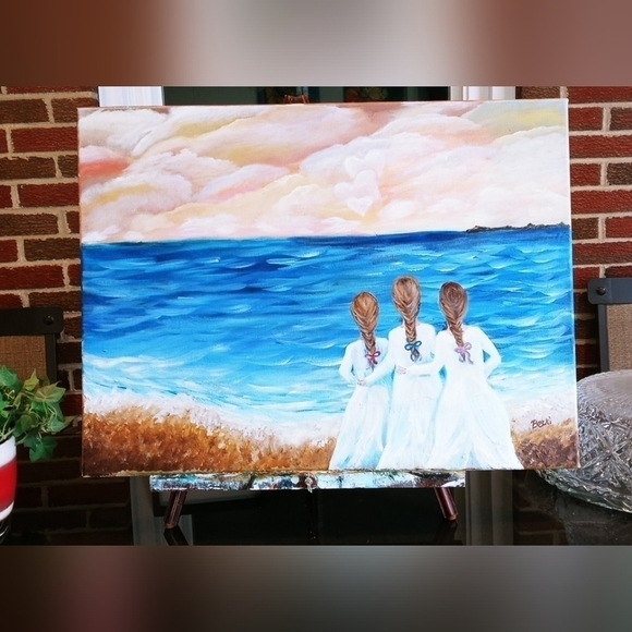 Three sisters Origional acrylic painting on stretched canvas